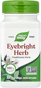 Nature's Way Eyebright Herb, 860 mg per Serving, 100 Vegan Capsules