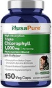 NusaPure High Abxia Triple Chlorophyll 1000 mg 150 Veg Caps Vegetarians ve Vegans için uygun, Non-GMO