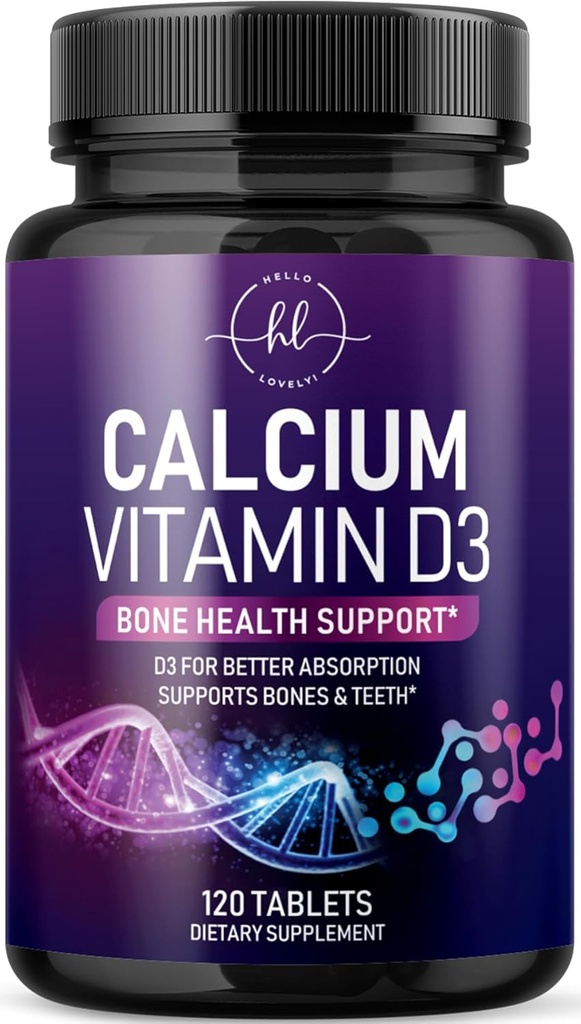 Kalsiyum Supplement 1200 mg - En İyi Apsiyon için D3 Vitamini - Destekler Immune Health, Bones & Teeth - Naturaluba Carbonate + 1600 IU of D3 - USA for Women & Men - 120 Tabletler