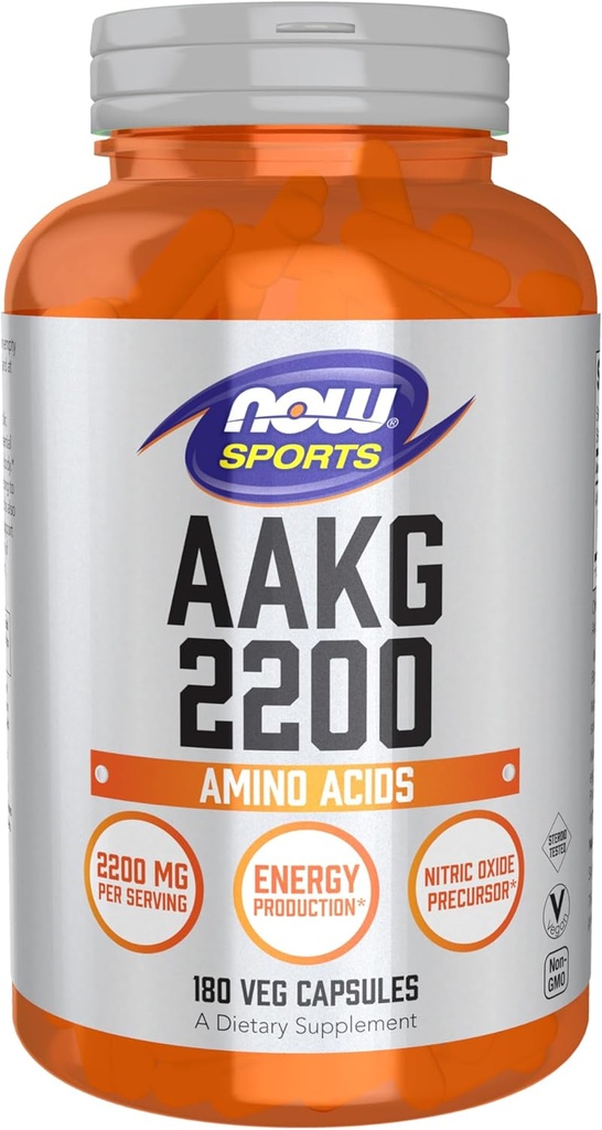 Şimdi Spor AAKG 2200, Arginine, Enerji Üretimi, 180 Veg Capsules