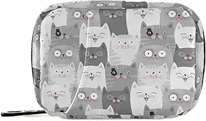 Grey Cats Pill Box 7 Günlük Pill Case Bag Travel Pill Organizer Bag with diamond Weekly Case Compact Boyut for Vitamin Supplement Holder