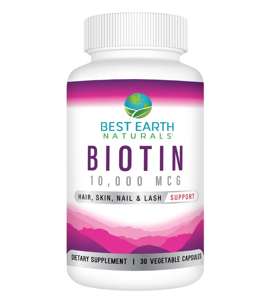 En İyi Dünya Doğalları Biotin 10.000mcg - Ekstra Kuvvetli Biyotin Vitamini Saç Büyümesini Desteklemek için Tamamlayıcı, Güçlü Nails, Long Eye Lashes ve Sağlıklı Skin