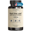 VINATURA Red Vine Leaf Extract - Horse Chestnut, 1300mg/serving *USA Made and Tested* Κυκλοφορία και Vein Υποστήριξη για υγιή πόδια - Βοηθά τη ροή του αίματος, κυκλοφορία ποδιών - 60 κάψουλες (30 εξυπηρετούν)