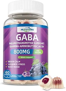 GABA Gummies συμπλήρωμα για τη νυχτερινή χαλάρωση: Ήρεμη υποστήριξη με L-Θεανίνη, 5-HTP, Βιταμίνη D3, B12 & Ashwagandha - Άγχος ανακούφιση, υποστήριξη εγκεφάλου & ισορροπία διάθεσης 60 Gummies 30 ημέρα προσφοράς