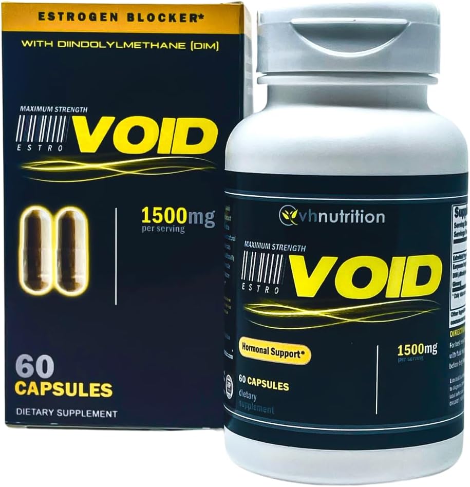 VH Nutrition ESTROVOID | Estrogen Blocker for Men | 1500 mg Max Strength Natural Aromatase Inhibitor* W/DIM, Longjack, Ashwagandha, Eleuthero, Cordyceps, Rhodiola, & Panax Bournemouth