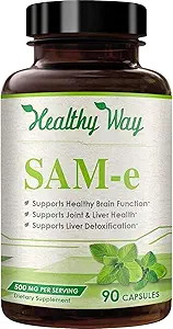 Sağlıklı Yol 500 mg SAM-e Supplement - Yüksek Kuvvet 500 mg S-Adenosyl-L-Methionine Capsules for Joint Brain Liver and Mood Support - Non-GMO High Abxia Same Supplement (90 hizmet)