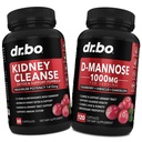 Kidney Cleanse & D Mannose Supplements - Kidney Detox Support Supplement, D-Mannose 500 mg 1000 mg Capsules - DMannose & Natural Cranberry to Support Kidneys, Bladder & Urinary Tract Health Supplements