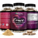 Crave – Γυναικείο ενισχυτή επιθυμίας με Maca, Ashwagandha & L-Theanine – Φυσική ενέργεια, Mood & Hormon Balance Support – 60 κάψουλες Vegan