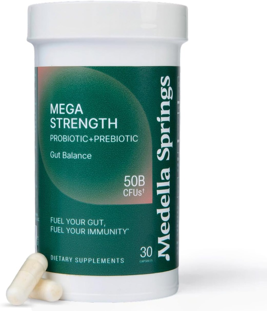 Mega-Strain 50 Δισεκατομμύρια CFU Προβιοτικά + Πρεβιοτικά 30 Caps Προβιοτικά για γυναίκες & άνδρες - Διατηρήστε καλή Χλωρίδα Προβιοτική & Πειθιστική Υγεία - Δεν απαιτείται ψύξη Προβιοτικά Lactobacillus Rhamnosus
