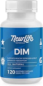 NewLife Naturals DIM Supplement 300 mg, Women & Men - Hormonal Acne Pills, Menopause Relief | Sağlıklı Estrogen Seviye | Hormonal Denge - 120Day Supply