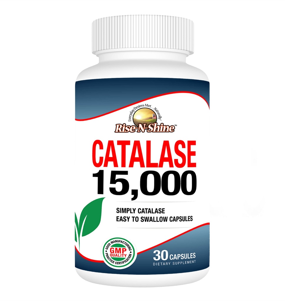 Rise-N-Shine Catalase Supplement 15,000 - Saç Sağlığı için Güçlü Antioksi Enzyme - Güçlü Saç Desteği için Saç Supplementleri - 30 Gün Supply