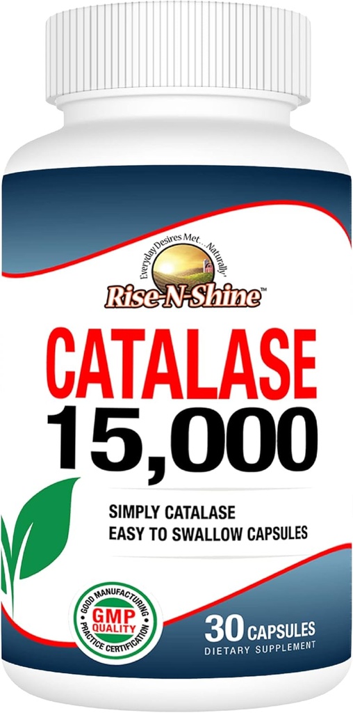 Rise-N-Shine Catalase Supplement 15,000 - Saç Sağlığı için Güçlü Antioksi Enzyme - Güçlü Saç Desteği için Saç Supplementleri - 30 Gün Supply