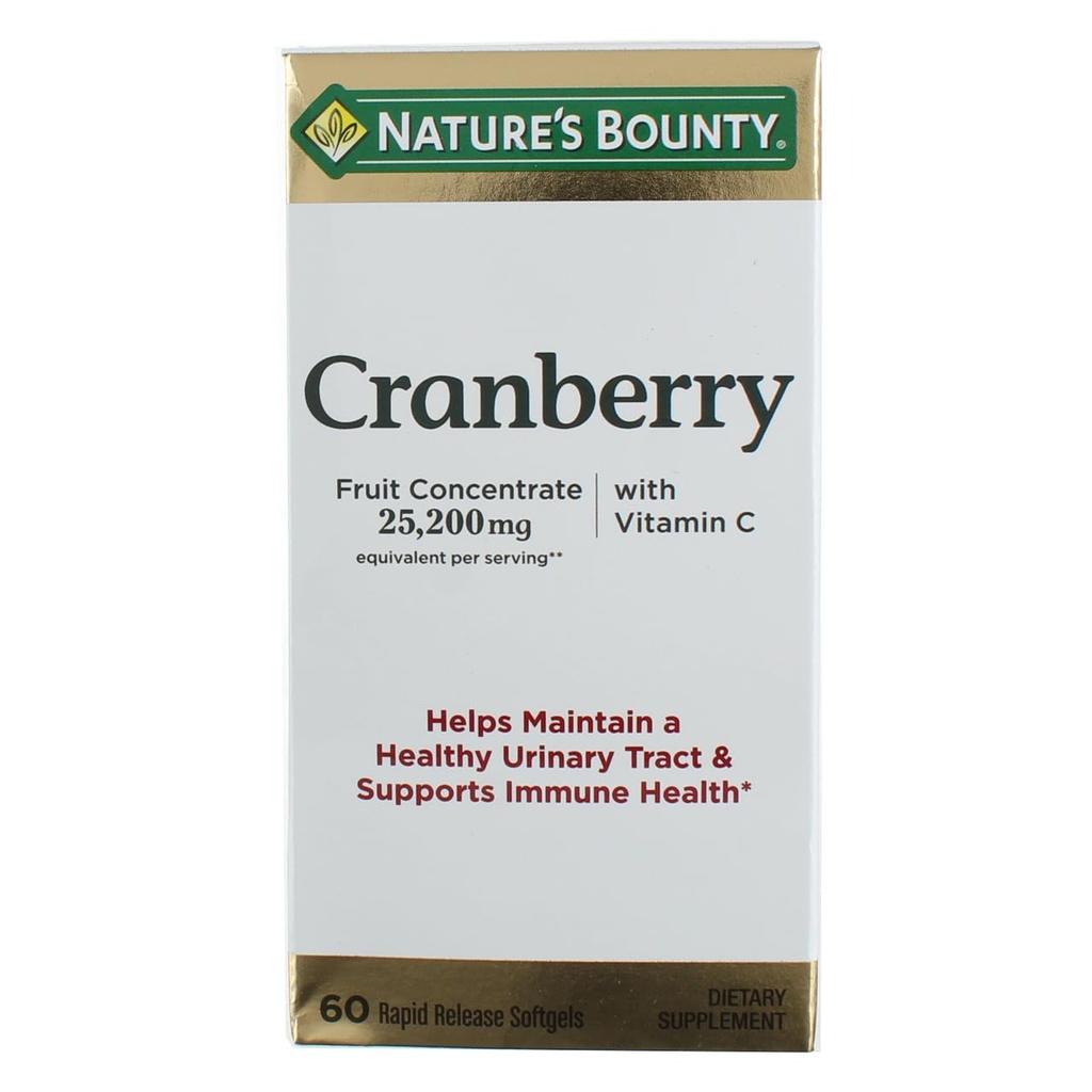 Nature's Bounty Cranberry Diyetary Supplement 60 Soft Gels (Pack of 2)