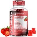 Magnezyum Glycinate Gummies, 1000 mg - Magnezyum Supplement to Support Relaxation, Heart Health - Chewable Calm Magnesio Gummies for Yetişkinler, Glicinato De Magnesio - Strawberry Flavor