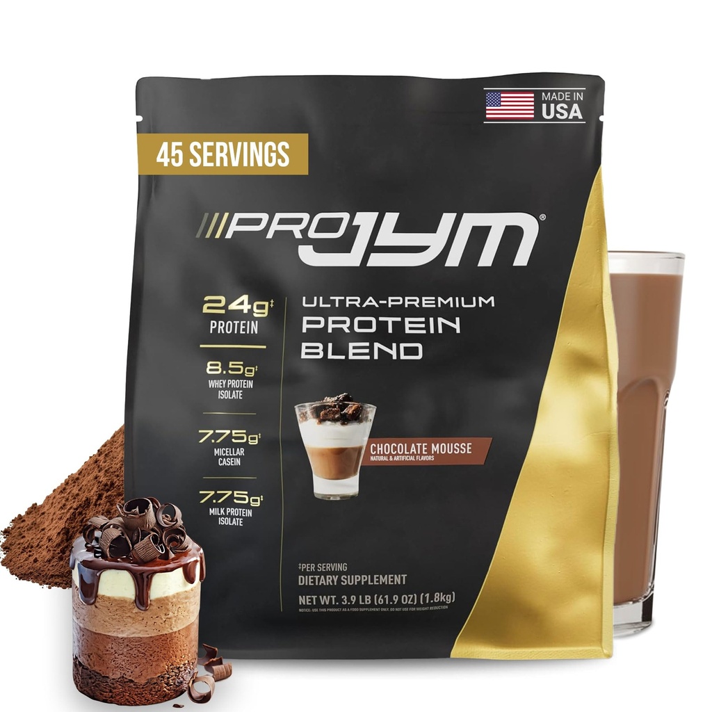 Pro JYM Chocolate Mousse Protein Powder - Whey Protein Isolates, Casein, & Milk Protein, Lean Muscle Building for Men & Women, JYM Supplement Science, 45 Services