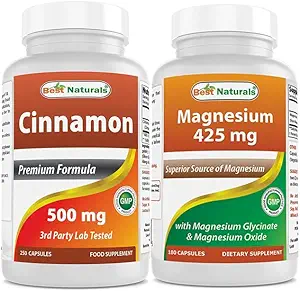 Best Naturals Κανέλα 500 mg & Γλυκινικό μαγνήσιο 425 mg
