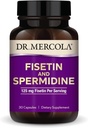Dr. Mercola Fisetin and Spermidine, 30 Capsules 125 mg Fisetin, Non-GMO, Gluten Free, Soy Free