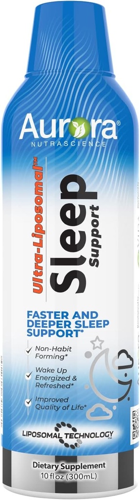 Vida Lifescience Aurora Nutrascience Ultra-Liposomal Sleep Aid Support, Melatonin, L-Theanine, Ashwagandha ve Calming Chamomile, Chamomile, 30 Hizmet, 10 fl oz