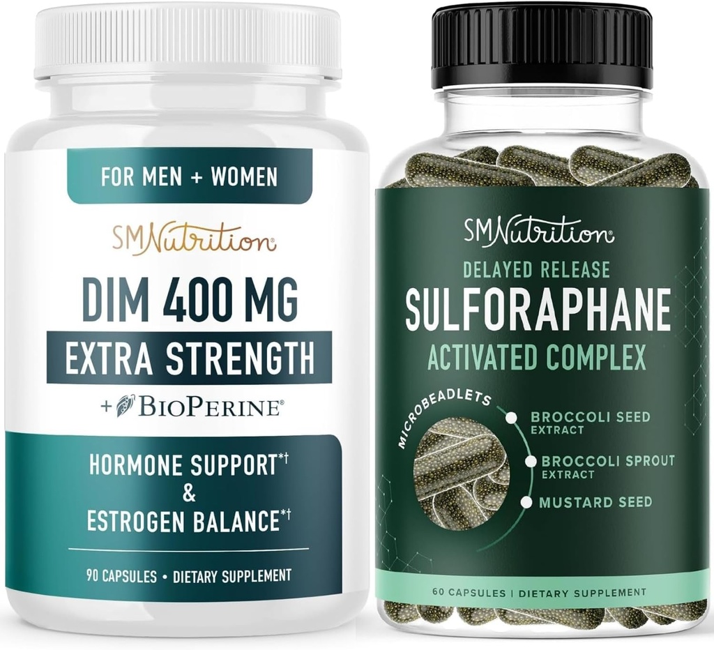 Sulforaphane Kompleksi ve 400 mg DIM Supplement for Advancedd Estrogen Balance for Women | Advanced Microbeadlet Hormon Denge Supplement (60 Hizmet) Ekstra Güçlü DIM (90 Hizmet) ile