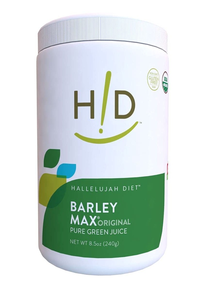 Hallelujah Diyet Organik BarleyMax - Barley Grass Juice and Alfalfa Juice, Vegan Formula, Plant-Based Diyetary Supplement, Health Food Products, Original, 8.5 Ounce Şişe (60 Day Supply)