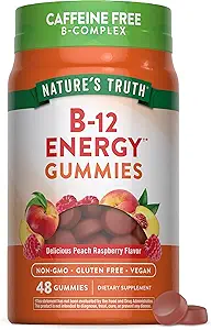 Doğanın Gerçek Vitamini B Kompleks Gummies | 48 Kont | B-Vitamins, L-Carnitine & Ashwagandha | Vegan, Non-GMO & Gluten Free Supplement Supplement