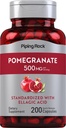 Piping Rock Pomegranate Extract | 500 mg | 200 Capsules | Standardized with Ellagic Acid | Non-GMO, Gluten Free Supplement Supplement Supplement