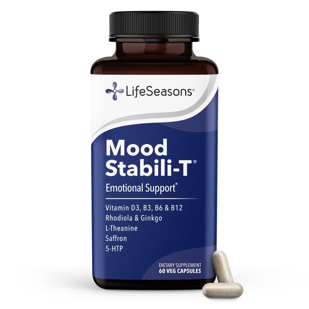 Yaşam Sezonları - Mood Stabili-T - Olumlu Mood Branson - İyileştirilmiş Calmness ve Mutluluk - Rahatsız ve Dengeli Zihin - Contains Rhodiola, Ginkgo Biloba ve D3 - (60 Capsules)