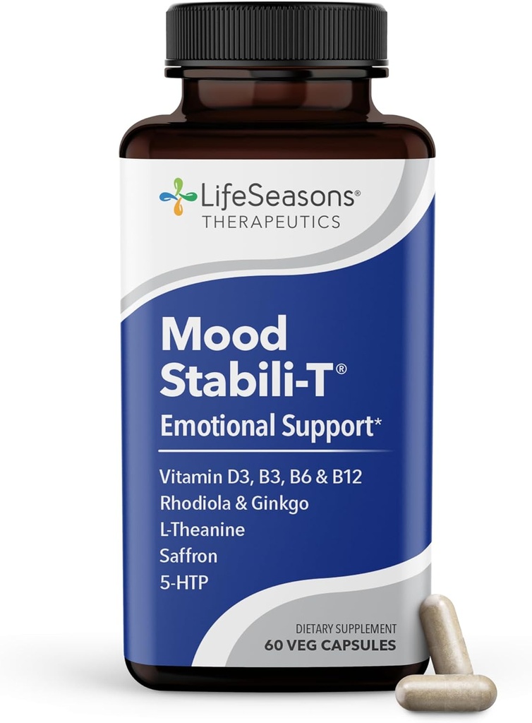 Yaşam Sezonları - Mood Stabili-T - Olumlu Mood Branson - İyileştirilmiş Calmness ve Mutluluk - Rahatsız ve Dengeli Zihin - Contains Rhodiola, Ginkgo Biloba ve D3 - (60 Capsules)