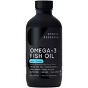 Sports Research® Omega-3 Fish Oil 4685mg - Wild Caught Alaska Pollock - Natural Lemon Flavor, MSC sertifikalı Sürdürülebilir - 8oz (48 Hizmet)