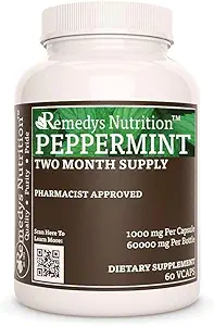 Remedy'nin beslenme Peppermint Leaf | 1.000 mg, 60 Vegan Capsules Herbal Diyetsel Supplement | İki Ay Supply