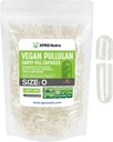 XPRS Nutra Boyutu 0 Pullulan Boş Kapsüller - 100 Kont Clean Label Plantcaps Clear Boş Vegan Capsules - Premium Vegetarian Pills - Do-It-yourself Sebze Capsule