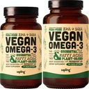 Vegan Omega 3 60 Softgels & 180 Softgels Sche - Plant Based DHA & EPA Fatty Acids - Carrageenan Free, Alternative to Fish Oil, Supports Heart, Brain, Joint Health - Sustainable Sourced Algae