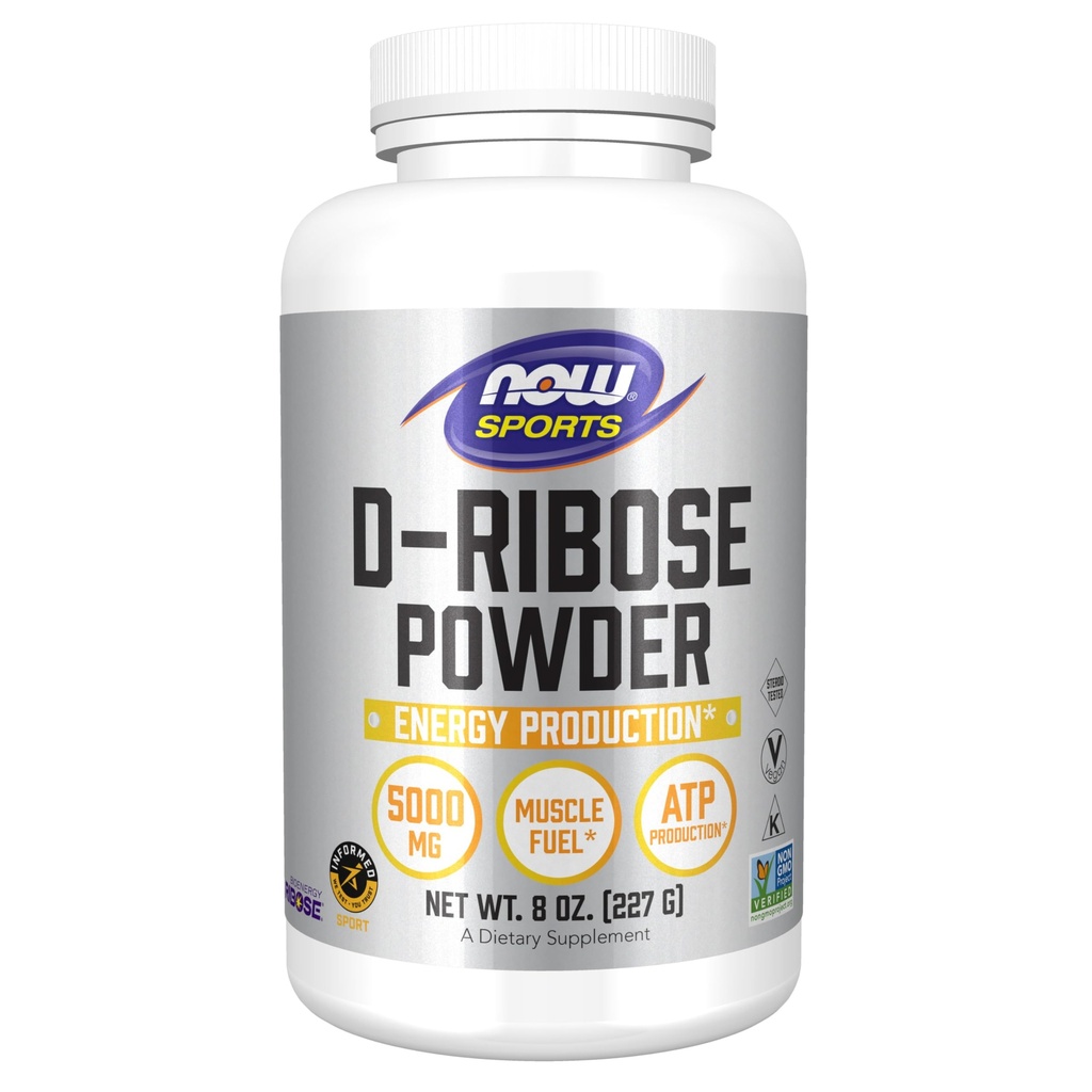 Şimdi Gıdalar Spor Beslenme, D-Ribose Toz 5.000 mg, sertifikalı Non-GMO, Enerji Üretimi *, 8-Ounce