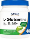 Συμπλήρωμα σκόνης L-Glutamine L-Glutamine 500g - Υποστήριξη κόκκων, 5 γραμμάρια ανά σερβίρισμα, Γλυκασμένα με Stevia - Χωρίς γλουτένη, Μη ΓΤΟ