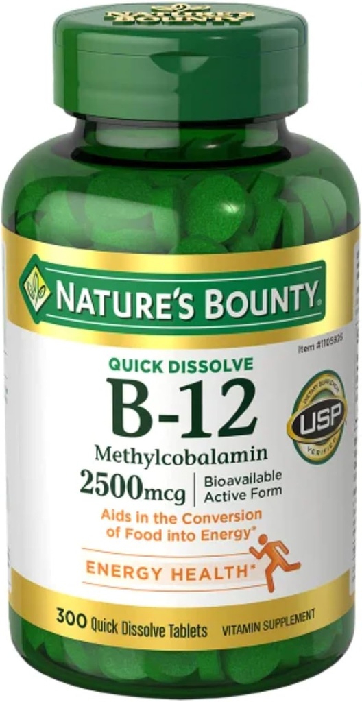 OProCyn Natures Boun ty Vitamin B-12 2500 mcg, 300 Hızlı Dissolve Tabletler