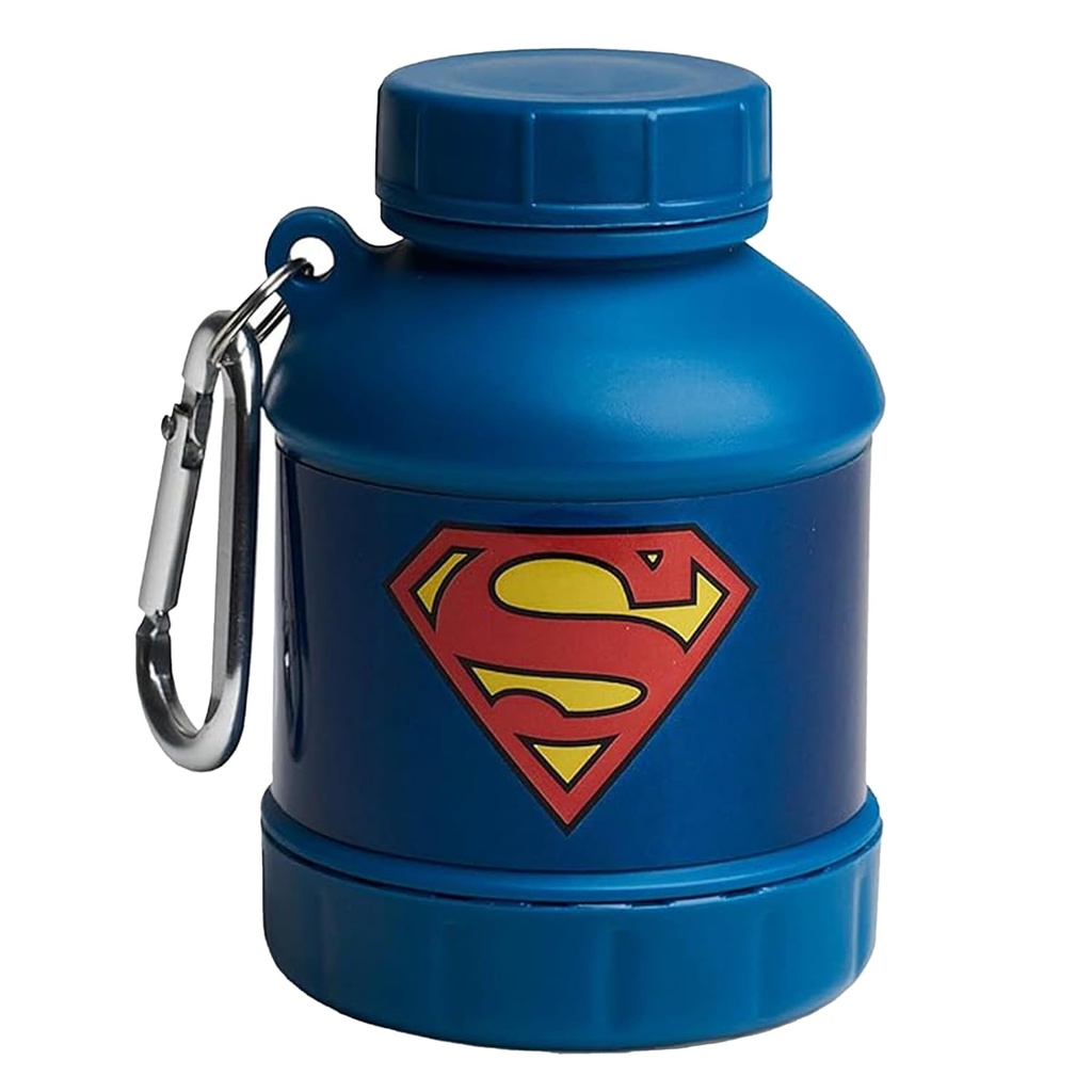 Smartshake Justice League Whey2Go Superman Protein Powder Storage Container 50g – BPA Free Shaker Φιάλη για Whey Protein Powder + Protein Shakes 110ml, DC Comics Superman Δώρα για άνδρες