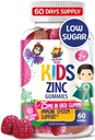 Çocuklar için çinko Gummies - Çocukların Immune Desteği için Chewable Çinko Gummy Supplement - Low Sugar Natural Antioksi Non-GMO Vitamini Toddler & Gençler için Faydalı - 60 Gummies