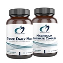 Σχέδια για την υγεία Μαγνήσιο Glycinate Complex (60 κάψουλες) & δύο φορές την ημέρα Multi (60 κάψουλες) Bundle - Premium Multivitamin με Φολικό & Υψηλή Απορρόφηση Συμπλήρωμα Μαγνησίου