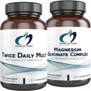 Sağlık Magnezyum Glycinate Kompleksi (60 Capsules) ve iki Günlük Multi (60 Capsules) Glycinate Kompleksi (60 Capsules) için tasarımlar - Folate & High Abxia Magnezyum Supplement ile Premium Multivitamin