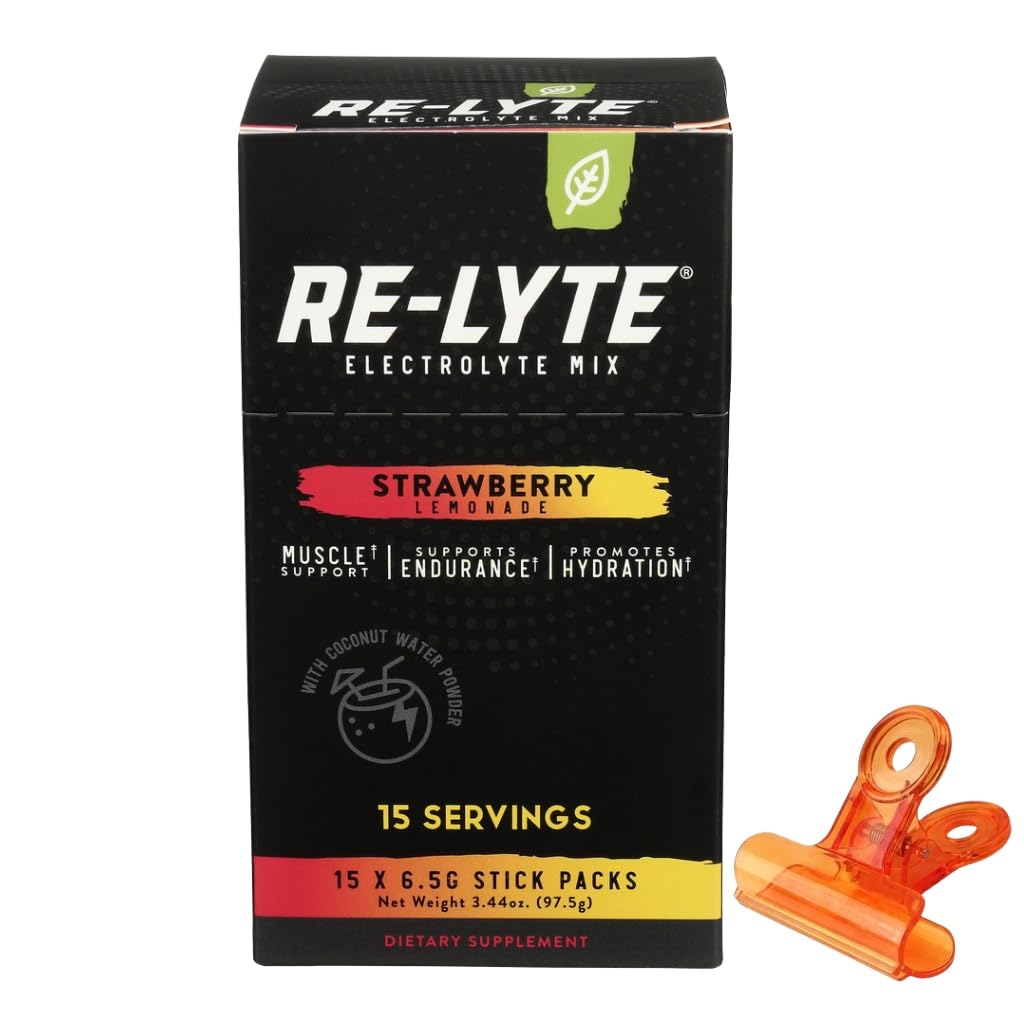 Redmond Relyte Strawberry – Electrolytes Powder Packets for Instant Hydration – Mix Hydration Packets – Electrolyte with Food a Random Item