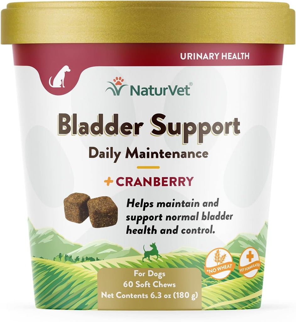 NaturVet Bladder Υποστήριξη Plus Cranberry για σκύλους, 60 ct μαλακά μάσημα, Κατασκευασμένο στις ΗΠΑ με παγκόσμια πηγή συστατικών