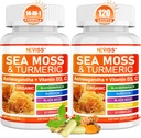 Deniz Moss Capsules - Turmeric Plus Ashwagandha, Black See Oil, Bladderwrack, Burdock,Vitamin C & D3, ACV Chlorophyll 120Cts