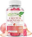 Ασβέστιο Gummies 600mg με Βιταμίνη D3, Μαγνήσιο Ψευδαργύρου Gummies για Οστική & Ανοσολογική Υποστήριξη, Συμπλήρωμα ασβεστίου για γυναίκες & άνδρες, Χωρίς ζάχαρη, Vegan, Ροδάκινο Γεύση, 60 Count