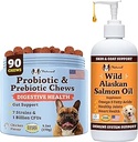Natural Dog Company Wild Alaskan Salmon Oil & Probiyotik Chews for Dogs Sche: Salmon Oil & Probiyotiks - Tüm Breeds ve Boyutlar için Sağlıklı Cilt ve Ön ve Digestive Health Combo