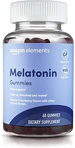 Στοιχεία - Μελατονίνη 10mg Gummies, Υποστηρίζει Ξεκούραστος Ύπνος, Φράουλα, 60 Count (Πρώην Revly)