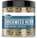 Earthborn Elements Chickweed Herb (200 Capsules) Pure, No Fillers veya Katkılar