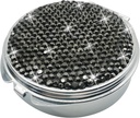 Bling Pill περίπτωση για Purse Medicine Vitamin Container Holder Pocket Pill περίπτωση Round Medicine Organizer για Βιταμίνη / Fish Oils / συμπλήρωμα Κιτ Travel Medicine (3 διαμέρισμα μαύρο)