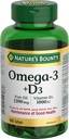 Nature's Bounty Omega-3 + D3 Fish Oil 1200 mg / Vitamin D3 1000IU 90 softgels