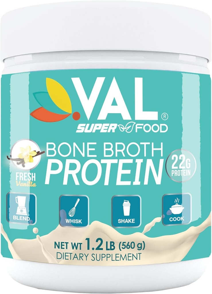 VAL Bone Broth protein Toz – 22g protein, 12g Collagen, MCT & Pea Protein – Gut, Skin & Ortak Destek – Paleo Dostu, Gluten Free – Tavuk Flavor, 16 Hizmet