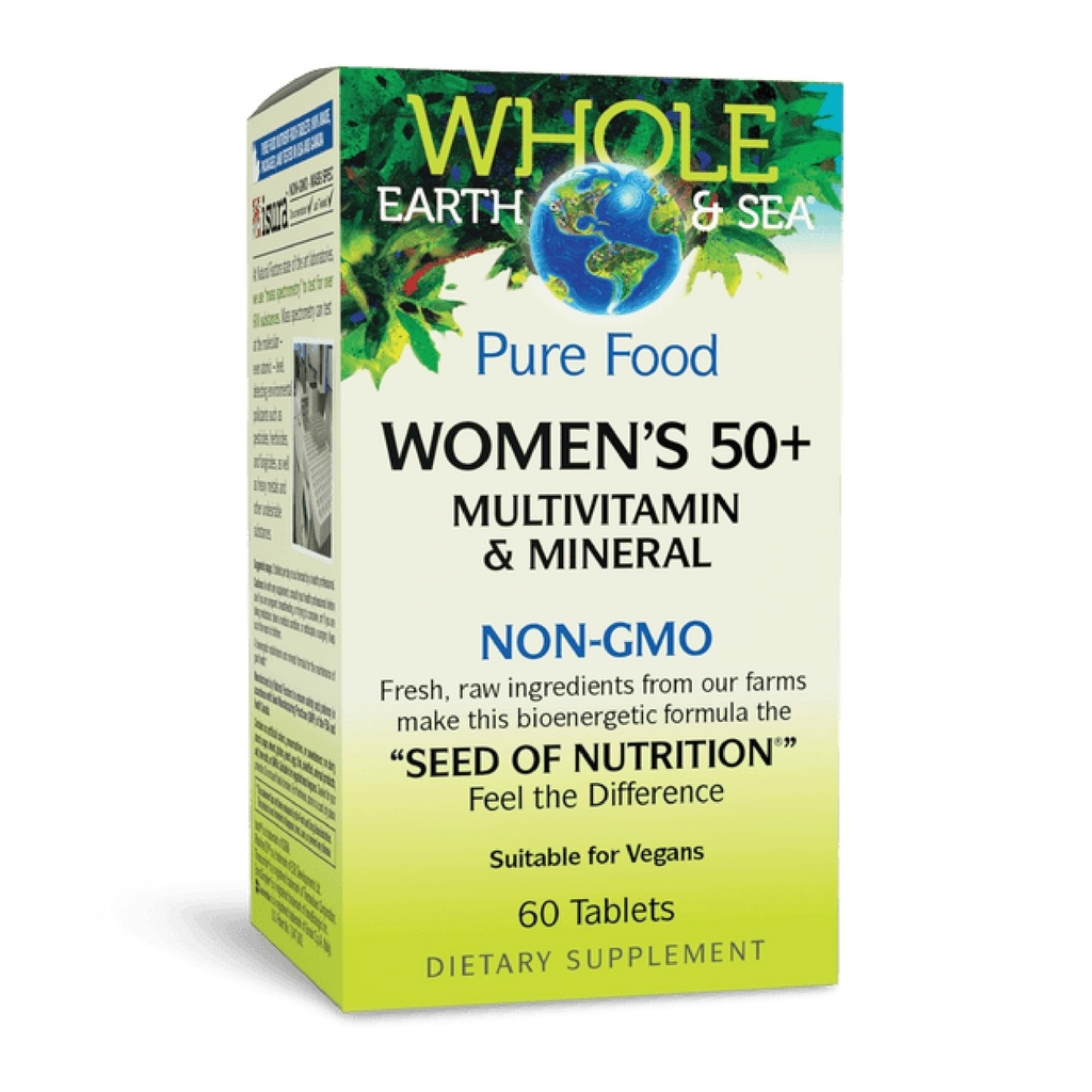 Doğal Faktörler Tüm Dünya ve Deniz Kadınları 50+ Multivitamin & Mineral, 1 Hizmet Contains Beslenme Eşdeğeri Veggies, 60 Tablets
